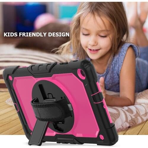 Tablet Case for Samsung Galaxy tab a 10.1 inch cases T510 T515 360 Rotation Hand Strap&Kickstand cover For SM-t510 SM-t515