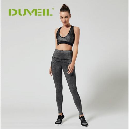 DUVEIL Sports Two-piece Yoga Pants+ Sports Bra Sleeveless Solid Stitching Five-part Trousers Suit Leisure Yoga Sports Suit