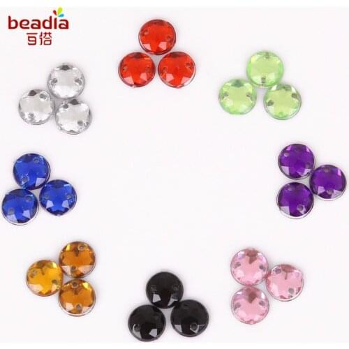 Hot Sale!!Acrylic Round Chamfered surface Rinestones 6-8mm Crystal Stone 100-200pcs For Jewelry accessories