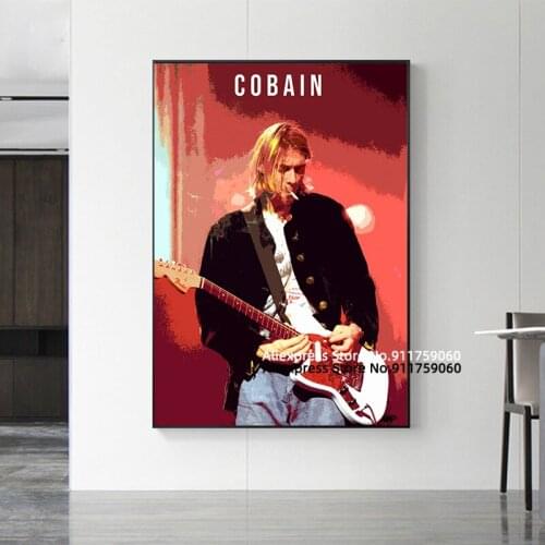 Kurt Cobain Rock Music Band Music Singer Star Wall Art Picture Posters and Prints Canvas Painting for Room Home Decor
