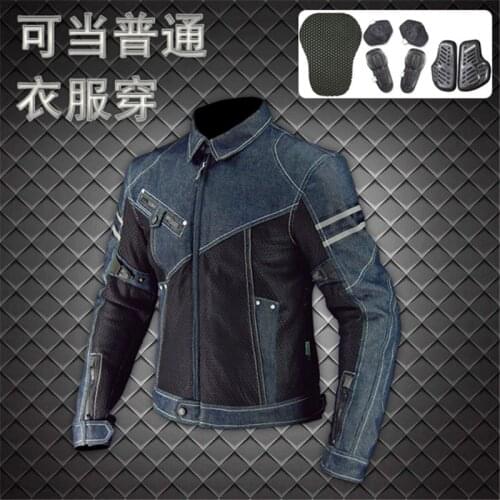 Classic Komine JK-006 motorcycle jacket / racing jacket / off-road jacket / denim mesh racing suit with protective equipment