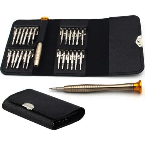 Leather Case 25 In 1 Torx Screwdriver Set Mobile Phone Repair Tool Kit Multitool Hand Tools for Iphone Watch Tablet PC