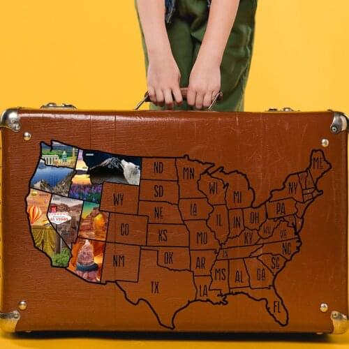 DIY Creative Wall Sticker Self-adhesive Outdoor Station Wagon Luggage Wall Decals Living Room Bedroom Home Decoration Stickers