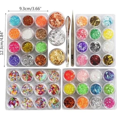 Casting Mold Glitter Sequins Epoxy Resin DIY Jewelry Making Decoration Nail Arts Accessories Pigment Fillings Kit