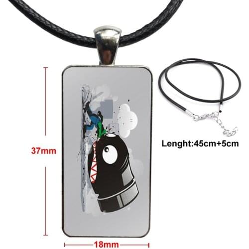 Necklace Fashion Long Chain With Rectangle Necklace Jewelry For Women Girls Funny Cute Bullet
