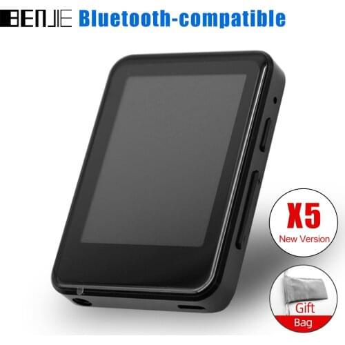 BENJIE X5 MP3 Player With Bluetooth 5.0 Portable Touch Screen Lossless Audio Music Players With Speaker FM Radio Recording Ebook
