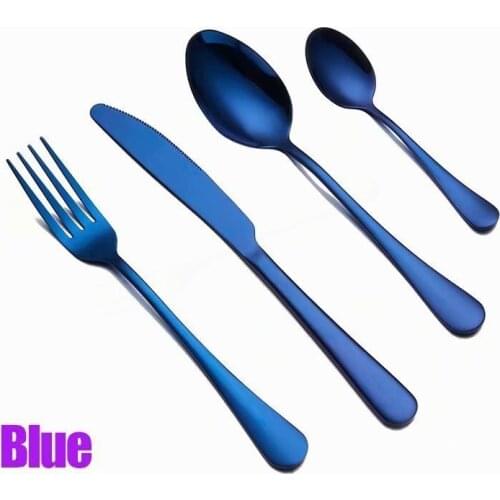 4pcs Stainless Steel Cutlery Set 18/10 Kitchen Set Dinnerware Spoon Fork Knife Dinner Set Complete Silverware Tableware Flatware