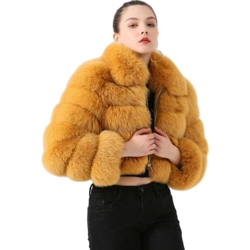 QIUCHEN PJ19021 2020 New arrival real fox fur women winter short coat Fashion model High quality fox fur coat