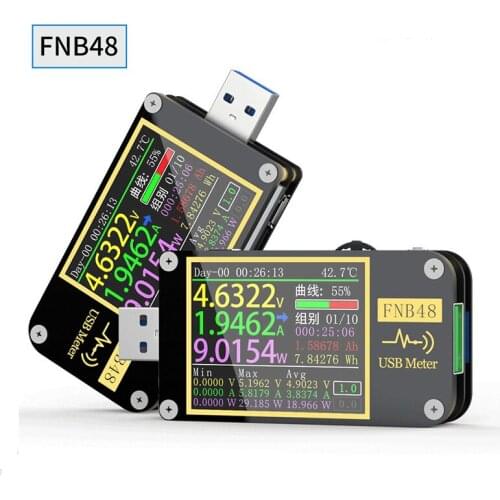 New FNB48 USB Meter Voltage Meter Current Tester 6-Digit Display For QC PD Protocols Optional Bluetooth