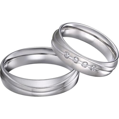 High quality couple wedding rings set for men and women wholesale fashion jewelry stainless steel finger ring