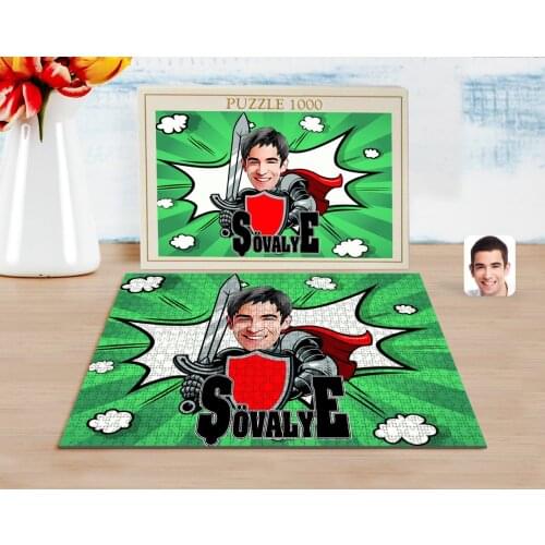 Personalized Custom Knight Caricature of 1000 Piece Professional Puzzle-2