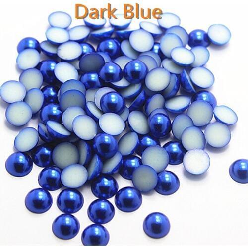 1.5-12mm Sapphire/Dark blue half round ABS pearl beads for diy scrapbooking,HR001