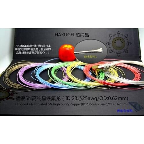 Silver-plated high-purity single crystal copper 23 core OD: 0.62mm