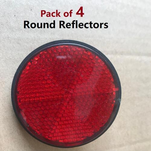 4pcs Screwed Round Red Reflectors for Trailer Motorcycle RV caravan Campervan Auto Side Mark Rear/Tail/Signal Accessories