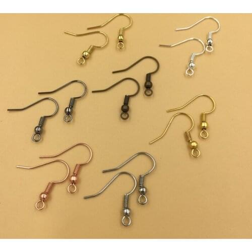 SEA MEW 1000PCS Copper Ear Hook Clasp Charms Allergy Free Earring Wires For Jewelry Making