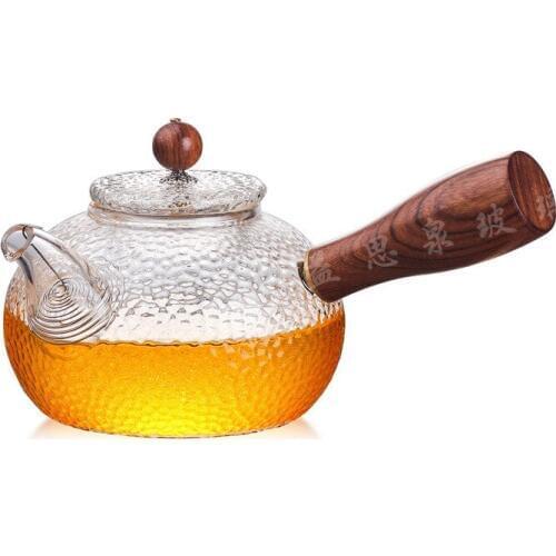 Special pot boil tea dedicated cooker heat-resistant glass teapot kettle with wood handle glass pot Drinkware 300 ml