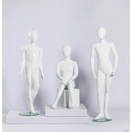 High Quality Full Body Model Kids Gloss White Clothes Display Child Mannequin Boy Mannikin Kids Mannequin Store showcase Display