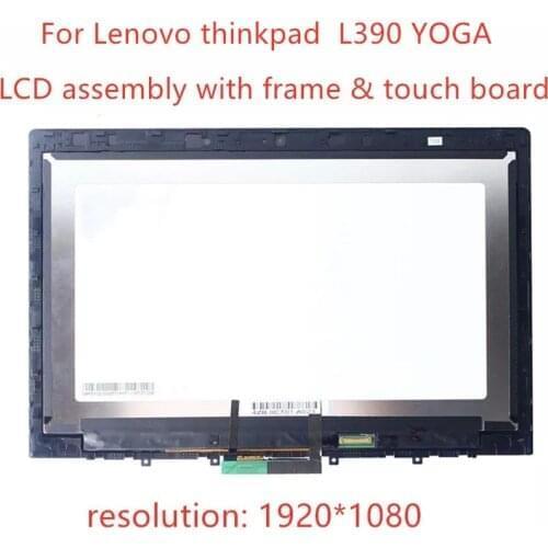 Free shipping 13.3 inch FHD LCD Touch Screen Display Assembly With Bezel Replacement For Laptop Lenovo ThinkPad L390 YOGA laptop