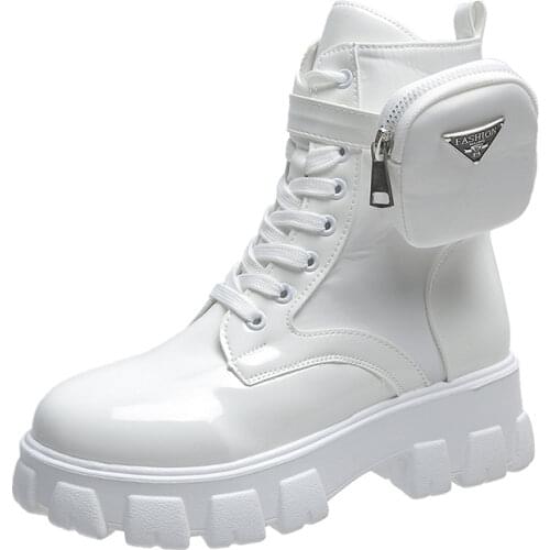 Winter Buckle Ankel Boots Women Punk Female Platform Boots Wedges High Heels PU Women Boots Botas Mujer Plus Size Shoes