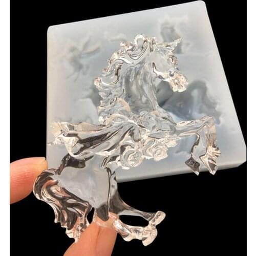 1pc UV Resin Jewelry Liquid Silicone Mold Big Unicorn Horse Resin Mold