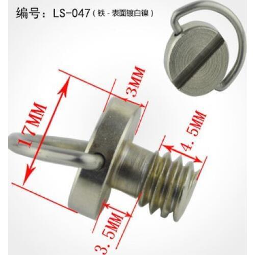 10pcs LS-047 1/4" slotted D ring steel with zinc screw camera tripod mount screw