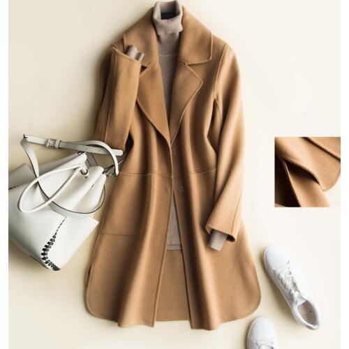 2020 Korean 100% Wool Coat Female Spring Double-sided Cashmere Jacket Women Outerwear Winter Coats Woman abrigos CS1666