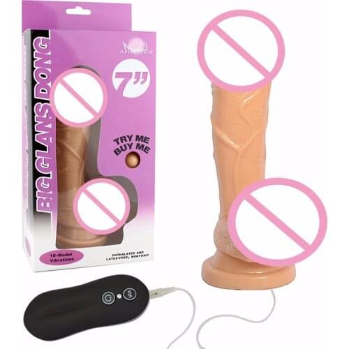7" Vibrating Big Dildo with Sucker Sex Toy Realistic Penis Mold 10 Modes Vibrator for Female Masturbation Sex Products HC84008