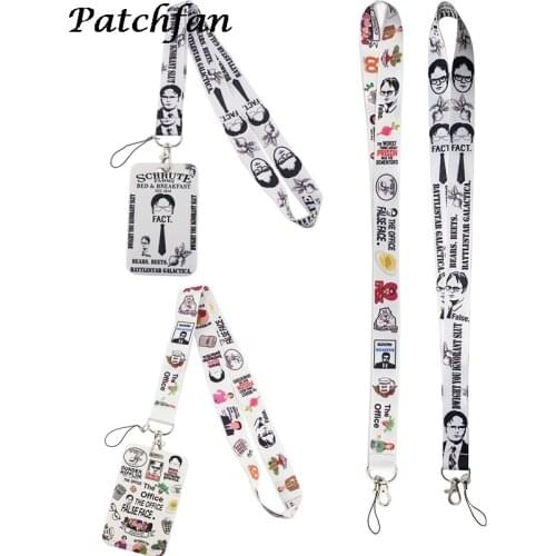 AD302 Patchfan Cartoon Office TV Show Necklack Lanyard Key Gym Strap Multifunction Phone Decoration With Card Holder Cover
