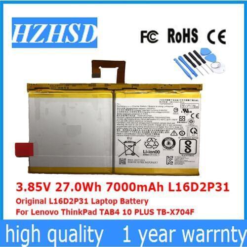 3.85V 27.0Wh 7000mAh L16D2P31 Original L16D2P31 Laptop Battery For Lenovo ThinkPad TAB4 10 PLUS TB-X704F