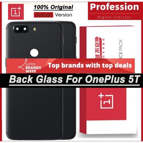 100% Original Back Battery Cover Rear Door Housing Case for OnePlus 5T 1+ 5T A5010 With Camera Lens + Power Volume Buttons