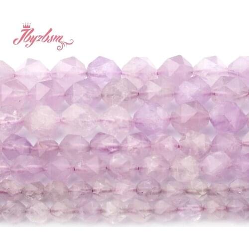 6,8,10mm Faceted Purple Amethysts Crystal Beads Natural Stone Beads For DIY Necklace Bracelets Jewelry Making 15" Free Shipping