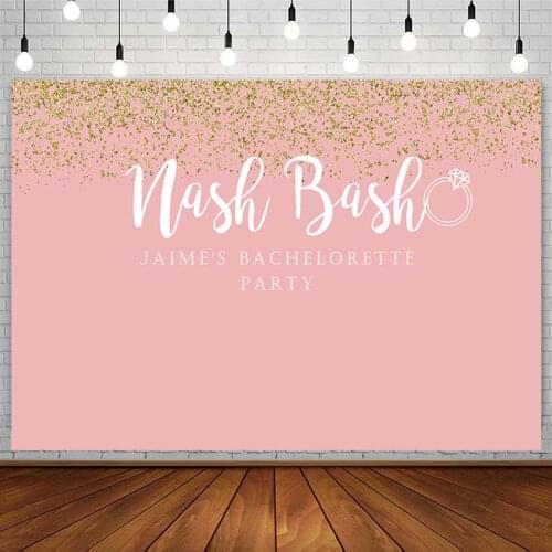 Customized Photography Backgrounds Bachelorette Party Pink Solid Color Gold Shiny Girl Decor Backdrop For Photo Studio Photozone