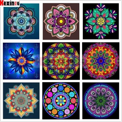 Kexinzu Full 5D DIY Diamond Painting Cross Stitch Religious Mandala Landscape Diamond Embroidery 3D Mosaic Gift 014