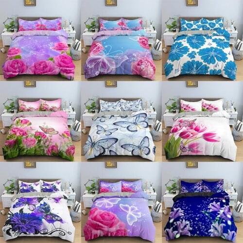 Butterfly Pattern Bedding Set 3D Printting Duvet Cover Quilt Cover Queen King Size Pillowcase Set Comforter