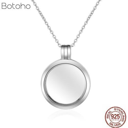 925 Sterling Silver color Pendant for Women Girls Memories Floating Locket Medium Pendant Sterling Silver Fashion Jewelry Gift
