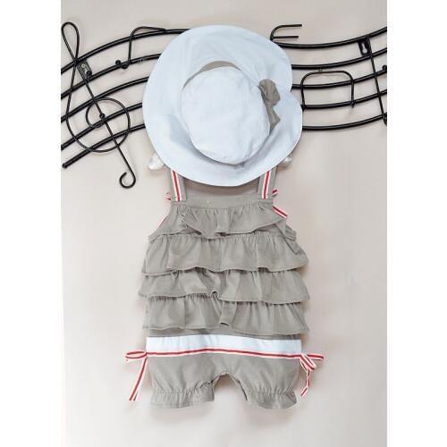 Fashion Baby Girl Clothes Boys Rompers Summer Sleeveless Layer Jumpsuits Cotton Baby Outfits Sun Hat Suit Infant Jumpers Braces