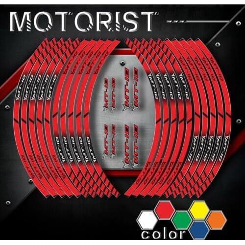 Motorcycle Stickers inner wheel reflective decoration rim stripes decals For YAMAHA MT-10 mt10 a kit of 10 stripes sticker