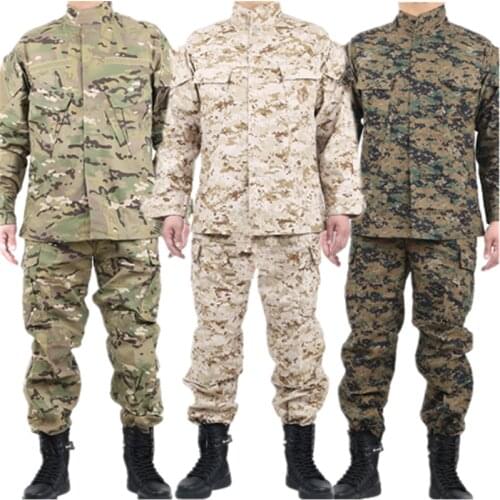 Mens Military Uniform Tactical Clothing Combat Shirt Camouflage Army Militar Soldier Special Forces Coat+Pant Set Maxi XS-2XL