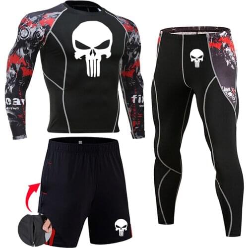 Man Summer Gyms Workout Basketball compression leggings Quick drying sweat Training Suits Track suit Men Sportswear Running set