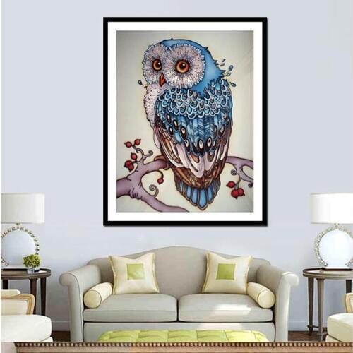 Old Street Home Owl DIY Crystal full 5D plastic diamond painting cross stitch kit art 3Dmosaic square rhinestone
