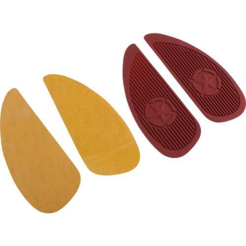 Motorbike Tank Traction Side Pads Gas Fuel Knee Grip Decal Brown Rubber