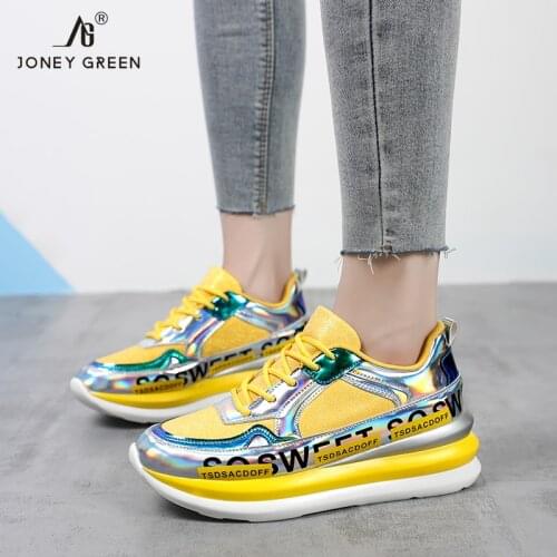 New Brand Women Light Toning Shoes Comfortable Lace Up Toning Sneakers For Women Yellow Gold Anti Slip Athletic Platform Shoes
