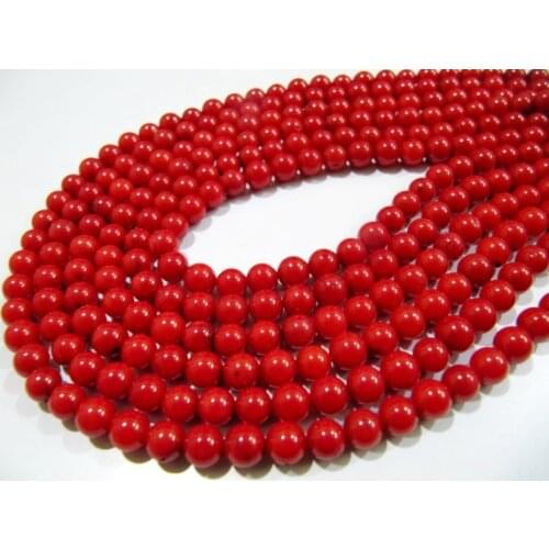 Wholesale 5strings of 15.5" Red Sea Bamboo Coral Bead 4mm 5mm 6mm 7mm 8mm Round Coral Jewelry Beads Loose Gem stone Beads