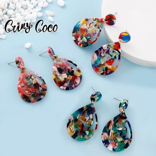 Polynesian Earring Party Hawaiian Acrylic Drop Earrings Vintage Bohemia Big Dangle Earring Fashion Jewelry for Women Gifts 2021