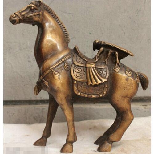 Shipping Chinese China Folk Culture Pure Handmade Old Bronze Brass Statue Horse Sculpture