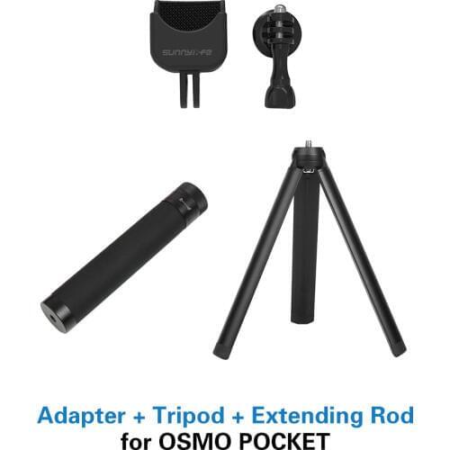 Sunnylife Expanding Prats Adapter Tripod Extension Rod for DJI OSMO POCKET Pole Accessories Bicycle Bike Clamp Sucker Mount