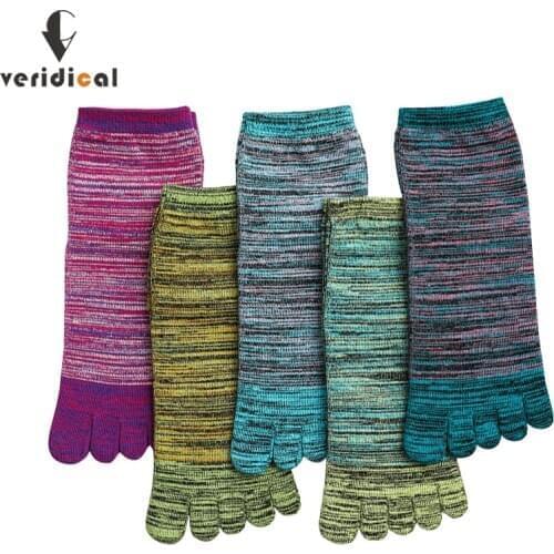 Veridical 5 Pairs/Lot Toe Socks For Man Cotton Colorful Five Finger Socks Meia Funny Happy Socks Sokken Vintage Mans Socks