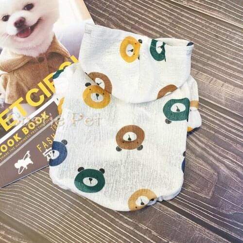 Spring Thin Dog Hoodie Pets Clothes For Poodle Pug Teddy Small Dog Puppy Summer Wearing Sun Protection Clothing
