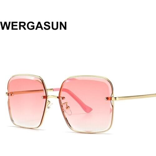 WERGASUN 2020 Fashion Square Sunglasses Women Brand Designer Oversized Gradient Sun Glasses New Style Shades UV400