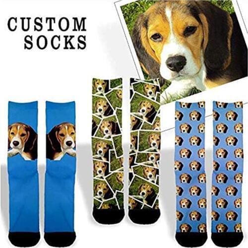 Funny crazy fashion printed custom novelty men socks white crew sock personalized 3D design unisex free shipping